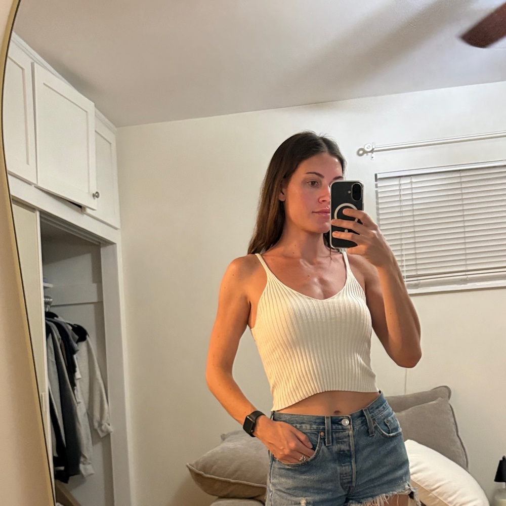 Cotton Candy Cream Ribbed Camisole